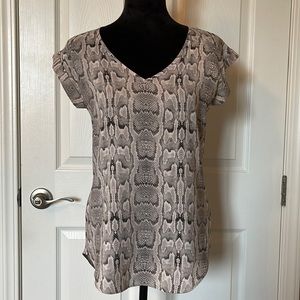 EXPRESS Snake Print Blouse. Hues of blush pink, grey and black. Gently used.